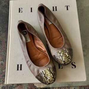 Lanvin snakeskin cap toe ballet flats